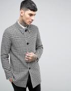 Noose & Monkey Prince Of Wales Check Trench - Black