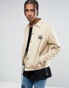 Wasted Paris Coach Jacket With Embroidered Logo - Stone