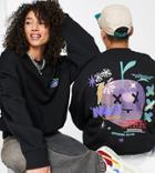 Collusion Unisex Oversized Sweatshirt With Fruit Print-black