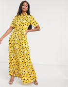 Fabienne Chapot Mia Sunflower Maxi Shirt Dress In Yellow