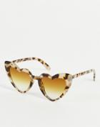 Madein. Chunky Frame Heart Shaped Sunglasses-brown