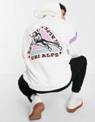 Asos Design Oversized Hoodie In Lilac Fleece With Ski Print Badging-gray