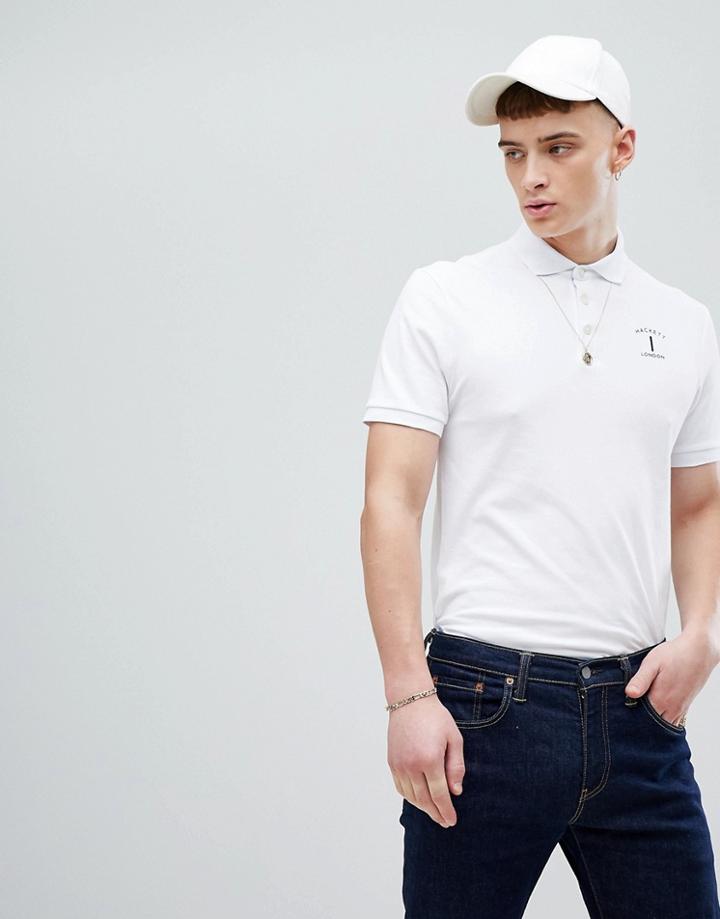Hackett Mr. Classic Logo Polo In White - White