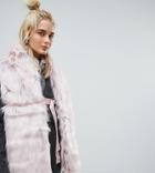 Urbancode Faux Fur Pink Scarf With Ring Fastening
