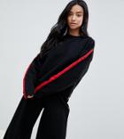 Kubban Petite Tape Arm Cropped Sweatshirt - Black