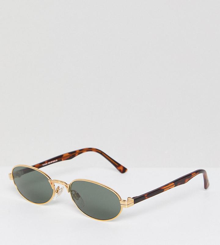 Reclaimed Vintage Inspired Oval Sunglasses In Gold Exclusive To Asos - Gold