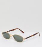 Reclaimed Vintage Inspired Oval Sunglasses In Gold Exclusive To Asos - Gold