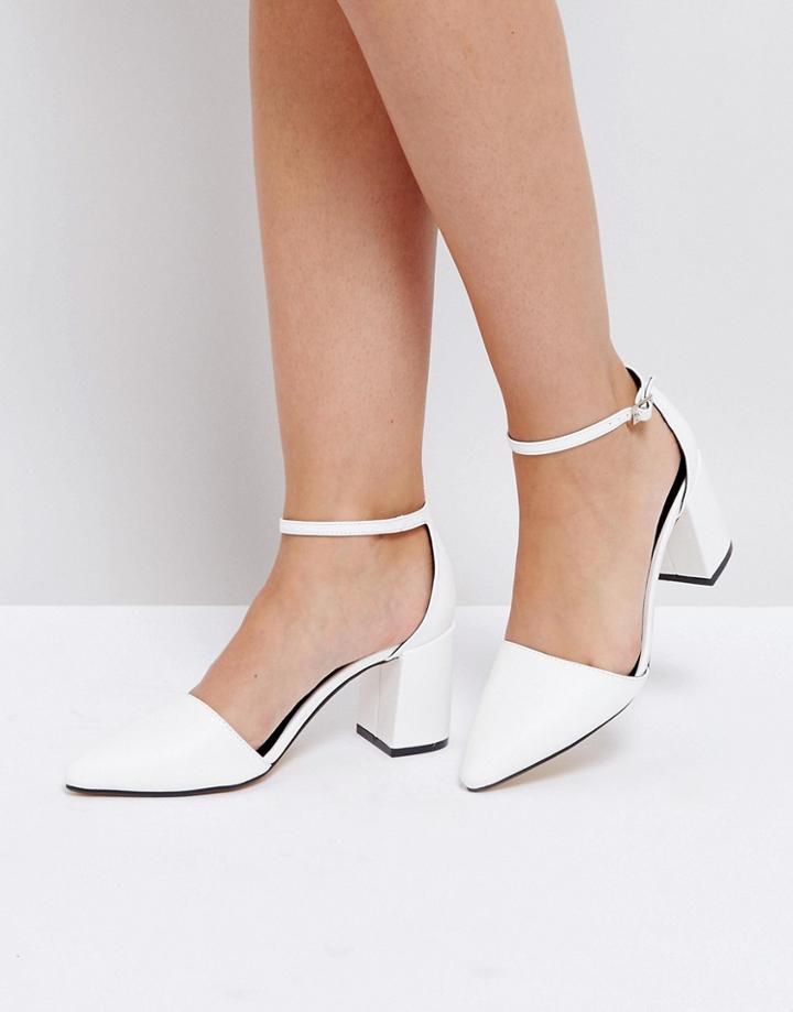 Truffle Collection Block Heel Shoe - White