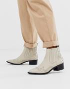 Selected Femme Cream Cowboy Boots - Cream