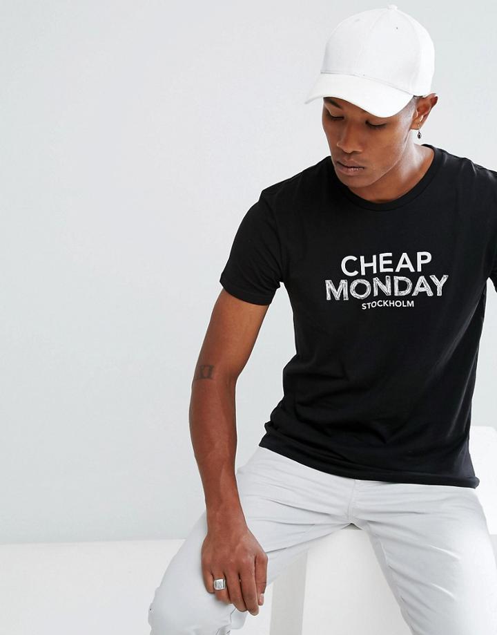 Cheap Monday Standard T-shirt Doodle Logo - Black
