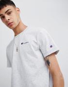 Champion T-shirt With Small Script Logo In Grey - Gray