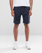 Celio Jersey Short With All Over Print Detail - Navy