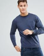 Ben Sherman Long Sleeve Pocket Knit Sweater - Blue