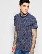 Fred Perry T-shirt With Polka Dot Print - French Navy Marl