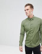 Esprit Slim Fit Cotton Poplin Shirt - Green