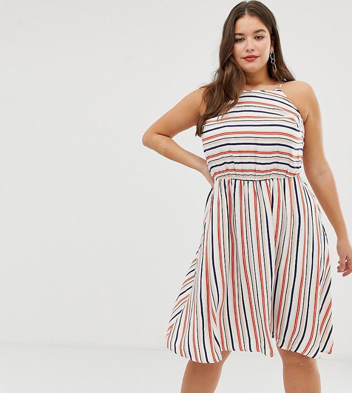 New Look Curve Stripe Sundress - Multi