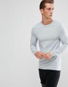Asos Muscle Fit Long Sleeve T-shirt - Gray