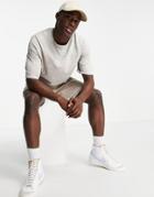 Jack & Jones Oversize Lounge T-shirt And Short Set In Beige Tie-dye-neutral