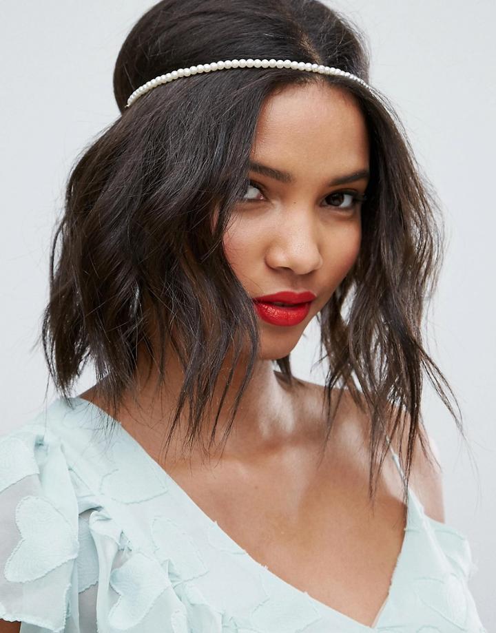 Asos Pearl Strand Headband - Cream