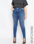 Asos Curve Ridley Ankle Grazer Jean In Whistler Wash - Light Stone Wash
