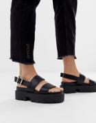 Asos Design Foolish Chunky Flat Sandals - Black