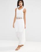 Vero Moda Crochet Insert Maxi Dress - White
