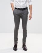 Asos Extreme Super Skinny Smart Trousers In Grey - Gray