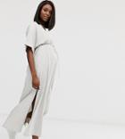 Asos Design Maternity Drawstring Waist Maxi Dress - Black