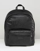 Armani Jeans Backpack Bag In Faux Leather - Black