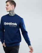 Reebok Classic Logo Sweatshirt In Navy Cz0302