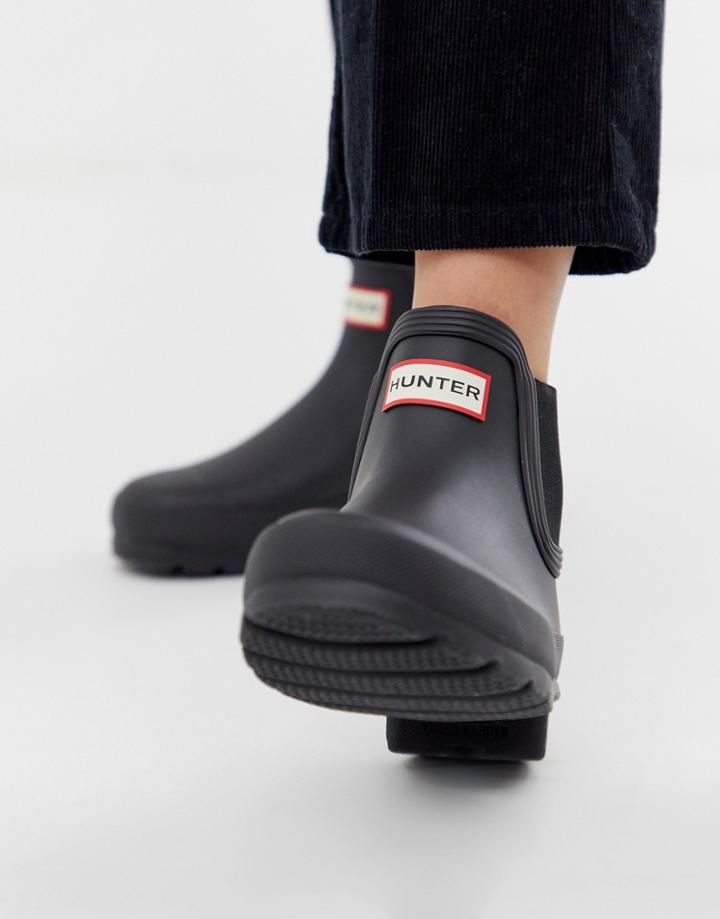 Hunter Original Chelsea Boots In Matt Black