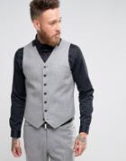 Asos Skinny Vest In Light Gray - Gray