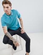 Original Penguin Tipped Pique Polo Small Logo In Sky Blue - Blue