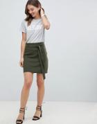 Asos Design Tailored Obi Tie Mini Skirt - Green