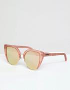 Quay Australia X Missguided Oh My Dayz Cat Eye Sunglasses In Rose Gold - Gold