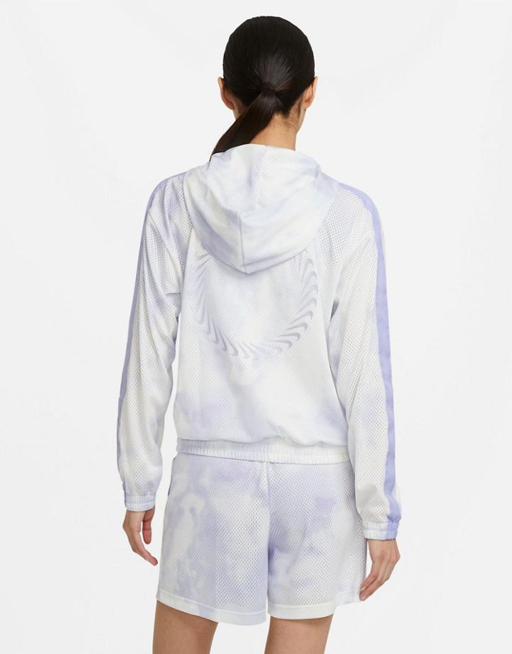 Nike Icon Clash Washed Mesh Jacket In Pale Purple