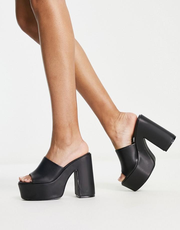 Simmi London Lala Platform Mule Sandals In Black