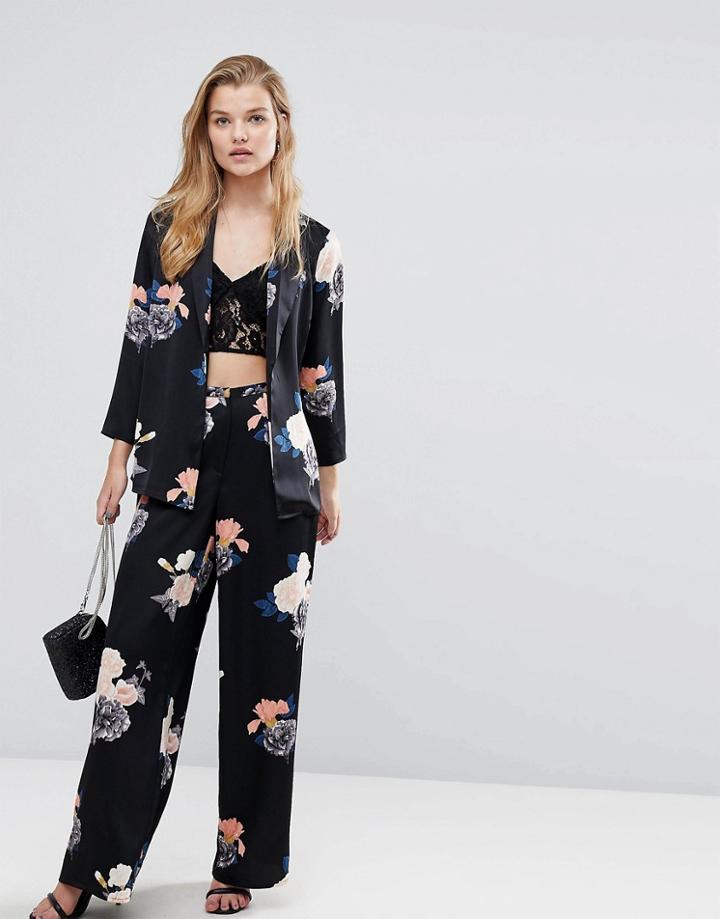 Y.a.s Bloom Print Wide Leg Pants-multi