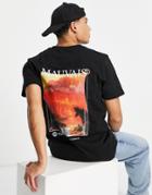 Mauvais Landscape Back Print T-shirt In Black