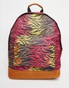 Mi-pac Backpack In Zebra Print - Hot Zebra Rainbow