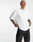 Asos Design Set Oversized Heavyweight Cut & Sew T-shirt In White