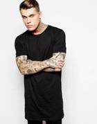 Asos Super Longline T-shirt In Black - Black