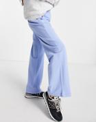 Asos Design Low Rise Straight Leg Sweatpants With Pintuck In Cornflower Blue-blues