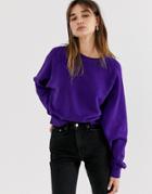 Weekday Organic Cotton Oversized Sweatshirt In Purple - Purple