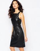Mango Premium Leather Dress - Black