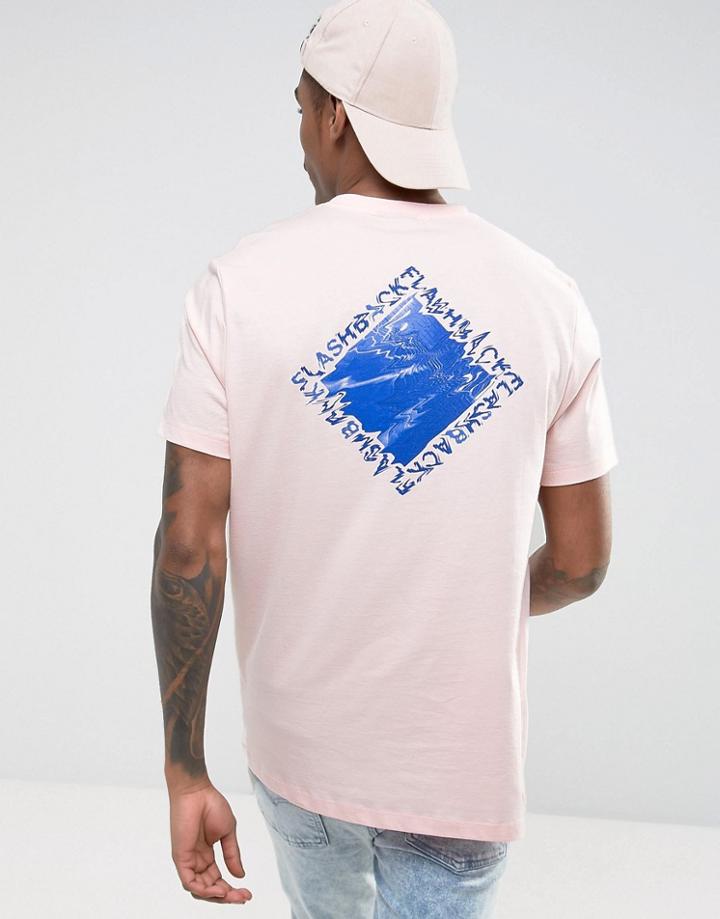 Asos Relaxed T-shirt With Abstract Front And Back Print - Pink