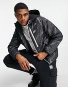 Nike Repel Therma-fit Camo Print Padded Jacket In Black - Black - Black