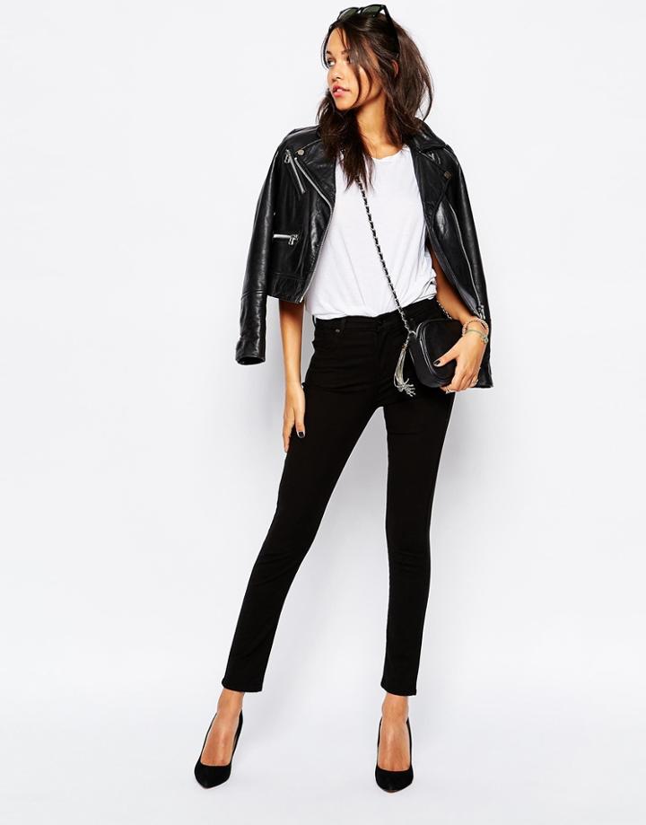 A-gold-e Sophie High Waist Ankle Grazer Skinny Jeans - Black