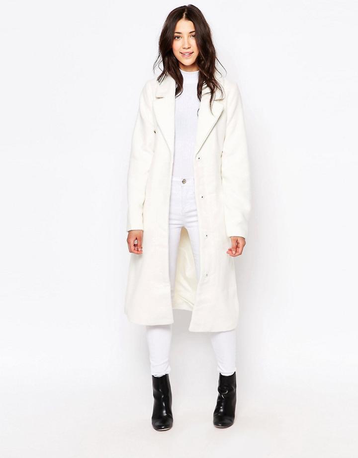Ichi Talla Checked Jacket - White