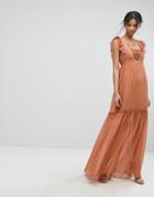 Tresophie Glitter Spot Maxi Dress - Orange